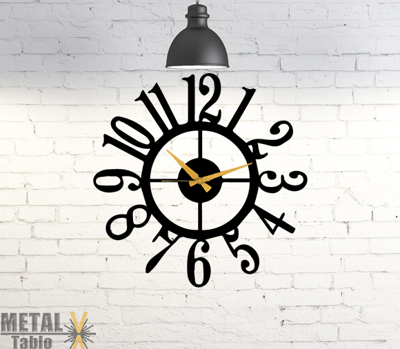 Büyük Rakamlı Yuvarlak Metal Duvar Saati
