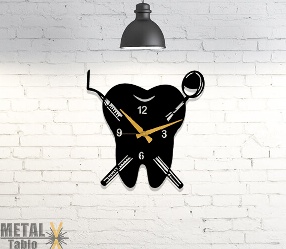 Diş Kliniklerine Özel Tasarım Metal Diş Saat