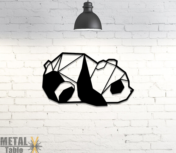 Geometrik Panda Metal Tablo