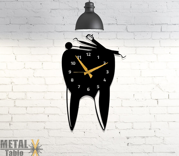 Diş Doktorları, Dişçilere Özel Metal Duvar Saati