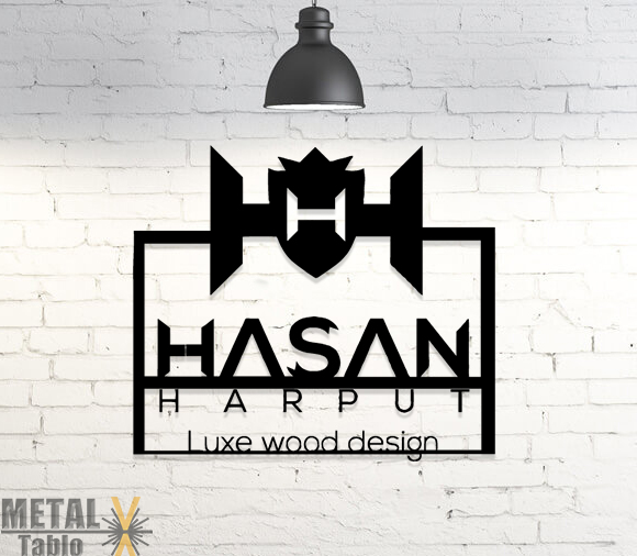 Hasan Harput Logo Özel Çalışma Lazer Kesim Metal Tablo