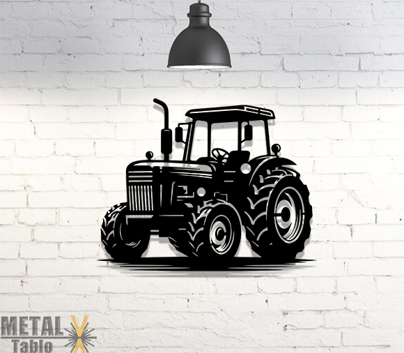 Çiftçilere Özel Tasarım Traktör Metal Tablo