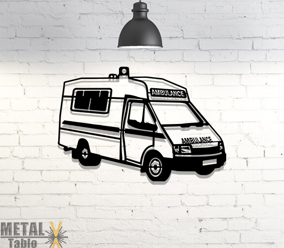 Ambulans Lazer Kesim Metal Tablo
