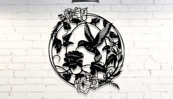 Sinek Kuşu Lazer Kesim Metal Tablo