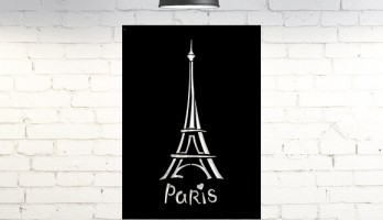 Paris Eyfel Kulesi Lazer Kesim Metal Tablo