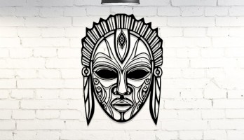 Afrika Maske Lazer Kesim Metal Tablo 2