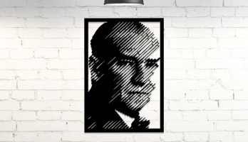Atatürk Portre Lazer Kesim Metal Tablo
