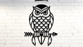 Baykuş 3 Lazer Kesim Metal Tablo