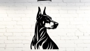 Doberman Lazer Kesim Metal Tablo