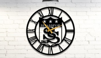 Sivasspor Lazer Kesim Metal Duvar Saati