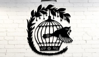 Kuş Kafesi Metal Tablo Duvar Dekoru