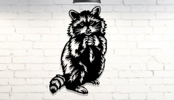 Rakun Lazer Kesim Metal Tablo