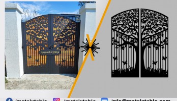 Ağaç Desenli Lazer Kesim Bahçe Kapısı