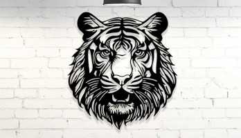 Kaplan Silüeti Lazer Kesim Metal Duvar Tablosu