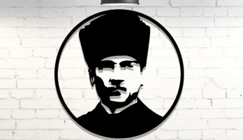 Gazi Mustafa Kemal Atatürk Lazer Kesim Metal Tablo