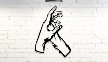 El ve Pati Lazer Kesim Metal Tablo