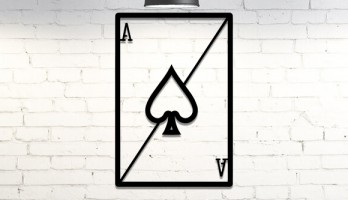 Maça As İskambil Kağıdı Metal Tablo