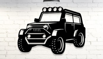 Jeep Araba Lazer Kesim Metal Tablo