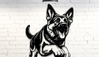 Alman Bekçi Köpeği K9 Metal Tablo