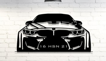 Bmw Ön Görünüş Ledli Lazer Kesim Metal Tablo