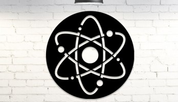 Atom Sembolü Lazer Kesim Metal Tablo