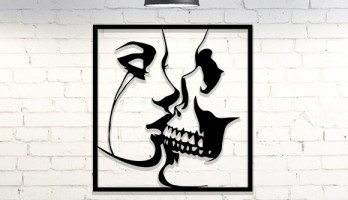 Kuru Kafa Öpücük Metal Tablo