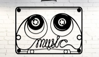 thumb 90lar Retro Kaset Lazer Kesim Metal Tablo