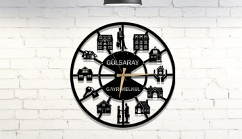 Emlakçılara Özel Tasarım Lazer Kesim Metal Duvar Saati