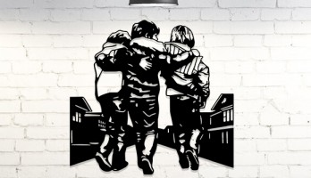 Üç Arkadaş Lazer Kesim Metal Tablo