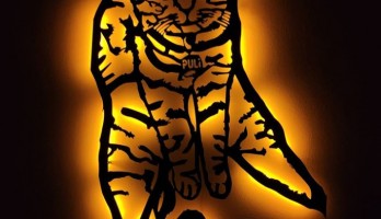 Kedi Lazer Kesim Ledli Metal Tablo