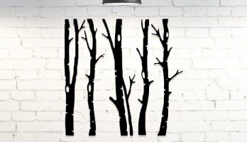 Dekoratif Ağaçlar Lazer Kesim Metal Tablo