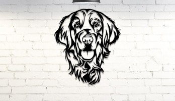 Golden Retriever Köpek Lazer Kesim Metal Tablo