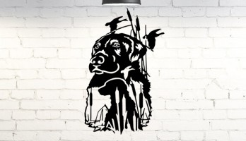 Avcı Köpeği Lazer Kesim Metal Tablo Duvar Dekoru