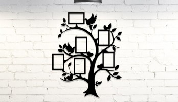 Ağaç Resimlik Lazer Kesim Metal Tablo