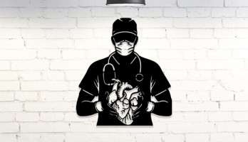 Kalp Doktoru Lazer Kesim Metal Tablo