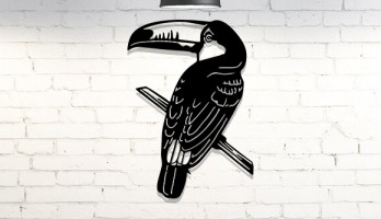 Boynuzgaga Kuş Lazer Kesim Metal Tablo