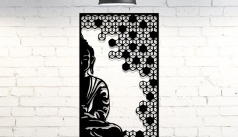 Buda Posteri Dekoratif Lazer Kesim Metal Tablo