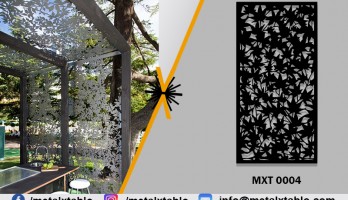 Lazer Kesim Ferforje Yaprak Desenli Kamelya, Pergola ve Gazebo