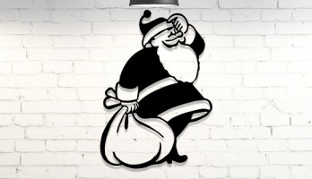 Noel Baba Yeni Yıl Lazer Kesim Metal Tablo