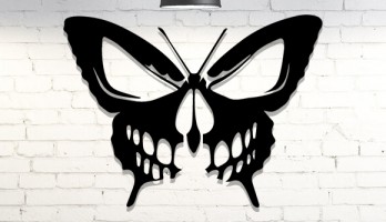 Kuru Kafa Kelebek Metal Tablo