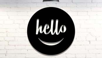 Hello Giriş Yazısı Metal Tablo