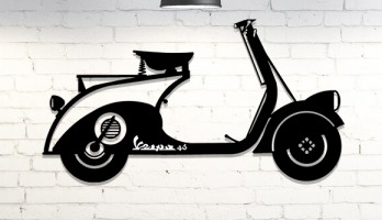 Vespa 46 Motor Lazer Kesim Metal Tablo