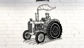 Traktör Lazer Kesim Metal Tablo