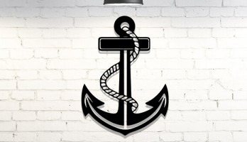 Gemici Çapası Lazer Kesim Metal Tablo