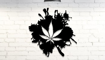 Marıjuana Yaprağı Lazer Kesim Metal Tablo