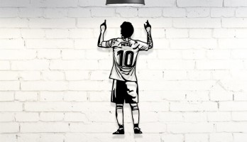 Lionel Messi Lazer Kesim Metal Tablo