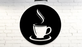 Kahve Fincanı Metal Tablo Dekorasyon