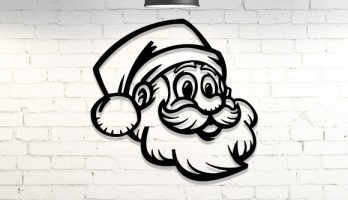 Noel Baba Yeni Yıl Lazer Kesim Metal Dekor