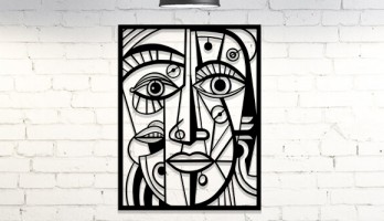 thumb Picasso Tarzı Lazer Kesim Metal Tablo